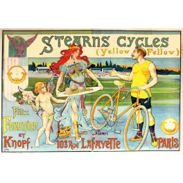 Affiche vintage Stearns Cycles Yellow Fellow Paris – Vélo
