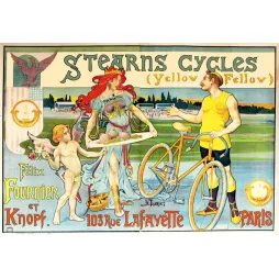 Affiche vintage Stearns Cycles Yellow Fellow Paris – Vélo