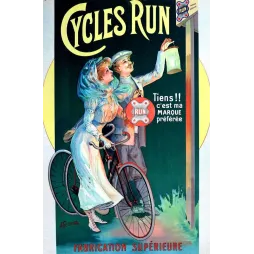 Affiche vintage Cycles Run fabrication supérieure – Pub vélo Belle Époque