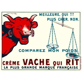 Affiche vintage Vache qui Rit crème fromagère – Pub française