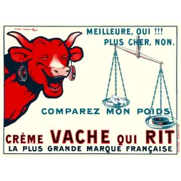 Affiche vintage Vache qui Rit crème fromagère – Pub française