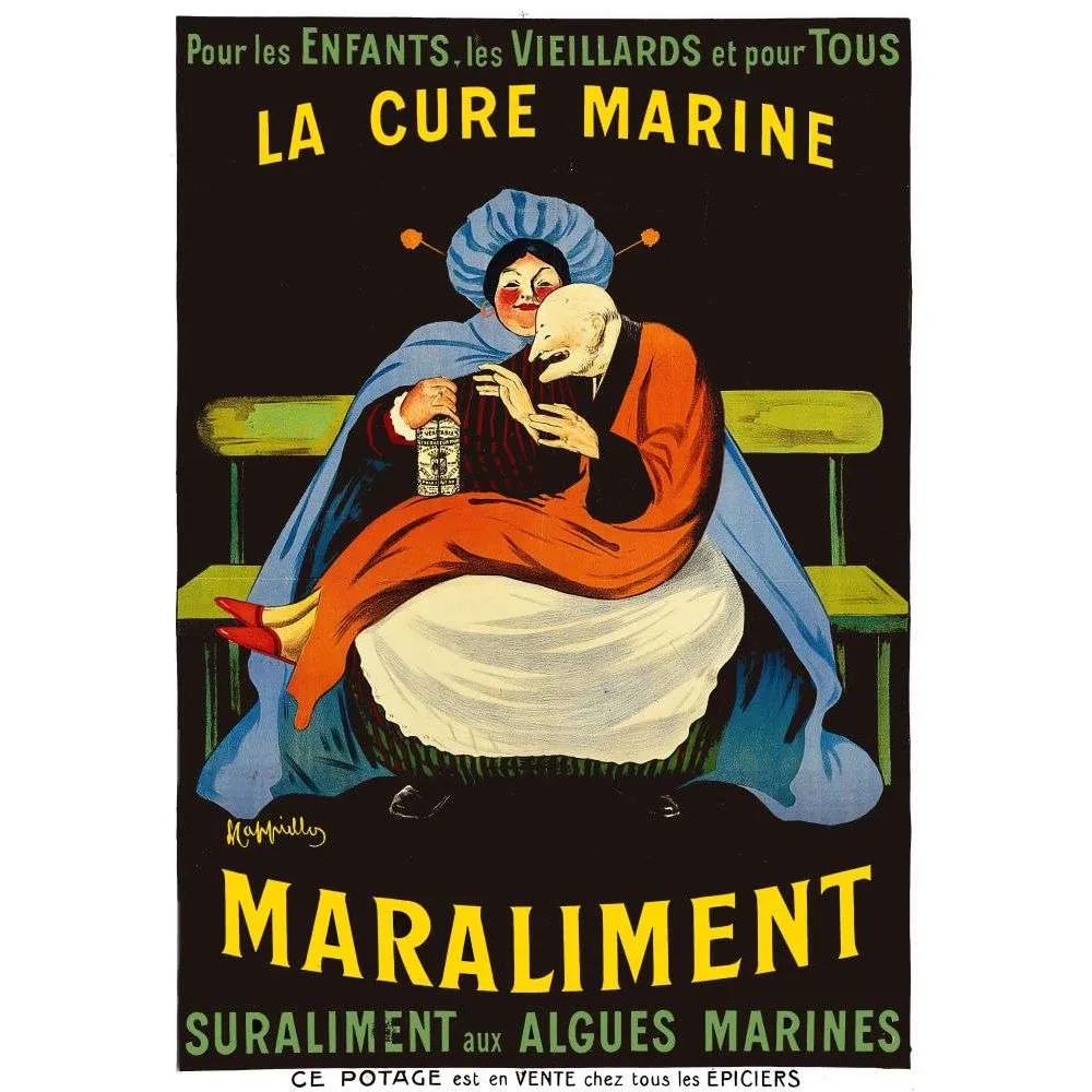 Affiche vintage Maraliment Cure Marine Cappiello – Pub santé Affiche vintage Maraliment Cure Marine Cappiello – Pub santé