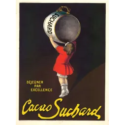 Affiche vintage Cacao Suchard déjeuner excellence – Pub chocolat XXe siècle