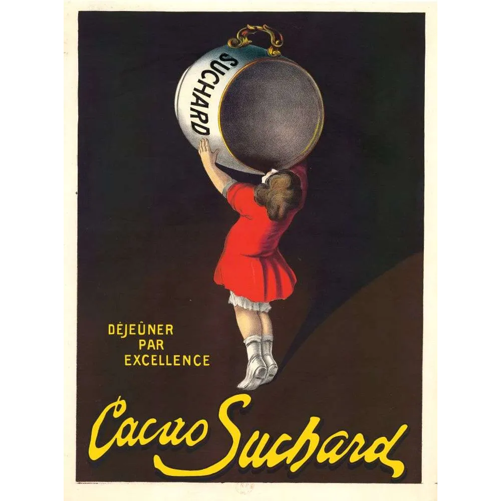 Affiche vintage Cacao Suchard déjeuner excellence – Pub chocolat XXe siècle