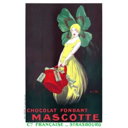 Affiche vintage Chocolat Fondant Mascotte Strasbourg – Pub Art Déco 1920