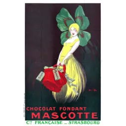 Affiche vintage Chocolat Fondant Mascotte Strasbourg – Pub Art Déco 1920