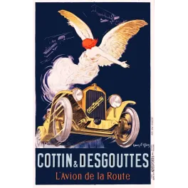Affiche vintage Cottin Desgouttes Avion de la Route – Automobile 1925 d'Ylen