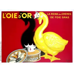 Affiche vintage L'Oie d'Or crème foie gras Leymarie – Pub gastronomie XXe