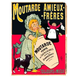 Affiche vintage Moutarde Amieux-Frères Nantes – Pub alimentaire XIXe siècle