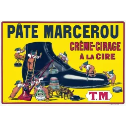 Affiche vintage Pâte Marcerou cirage chaussure – Pub entretien XXe siècle