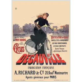 Affiche vintage Cycles Decauville bicyclette luxe Paris – Pub vélo XIXe siècle