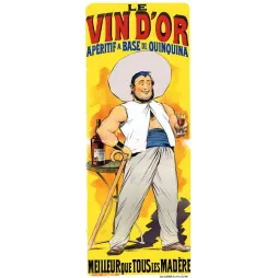 Affiche vintage Vin d'Or apéritif quinquina Lyon – Pub boisson XIXe siècle