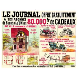 Document vintage Le Journal 80 000 francs cadeaux abonnés 1901 – Presse auto