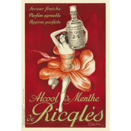 Affiche vintage Alcool Menthe Ricqlès danseuse Cappiello 1926 – Pub hygiène