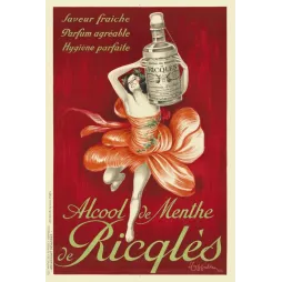 Affiche vintage Alcool Menthe Ricqlès danseuse Cappiello 1926 – Pub hygiène
