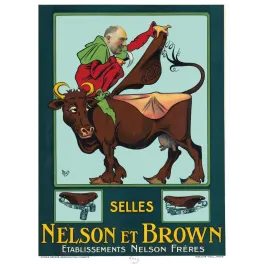 Pub vintage Selles Nelson et Brown – Cycles humour début XXe