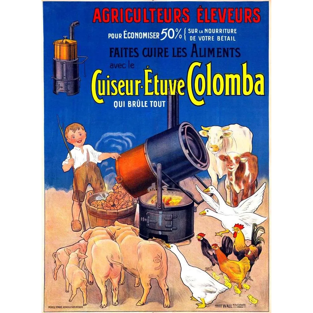 Pub vintage Cuiseur Colomba – Matériel agricole éleveurs début XXe