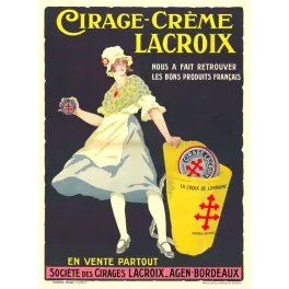 Pub vintage Cirage Lacroix – Produit français Agen Bordeaux