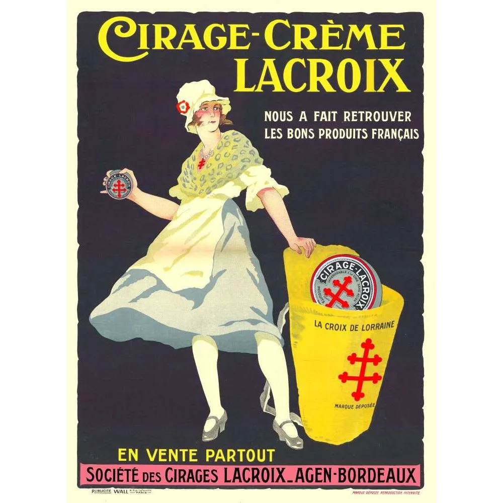 Pub vintage Cirage Lacroix – Produit français Agen Bordeaux