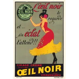 Pub vintage Cirage Œil Noir – Danseuse Art Déco années 1920