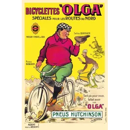 Affiche vintage Bicyclettes Olga – Routes du Nord