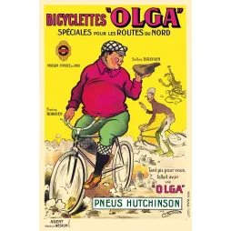Affiche vintage Bicyclettes Olga – Routes du Nord