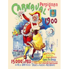Affiche ancienne Carnaval Perpignan 1900 – Fête catalane