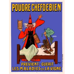 Pub vintage Poudre Chefdebien – Maladies de la vigne début XXe