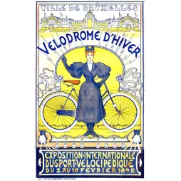 Affiche ancienne Vélodrome d'Hiver Bruxelles – Expo vélo 1895