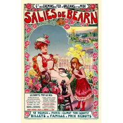 Salies-de-Béarn – Affiche touristique thermes Belle Époque