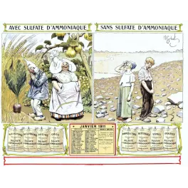 Sulfate d'Ammoniaque 1911 – Calendrier pub vintage agricole