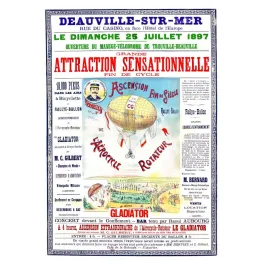 Vélodrome Deauville 1897 – Affiche aérocycle Gladiator