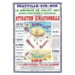 Vélodrome Deauville 1897 – Affiche aérocycle Gladiator