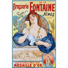 Brasserie Fontaine Nîmes – pub vintage Art Nouveau 1900