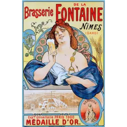 Brasserie Fontaine Nîmes – pub vintage Art Nouveau 1900