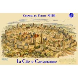 Cité de Carcassonne – Affiche touristique Chemins de Fer du Midi