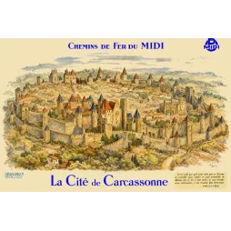 Cité de Carcassonne – Affiche touristique Chemins de Fer du Midi