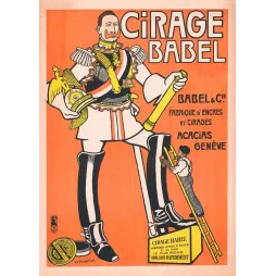 Cirage Babel Genève – pub vintage humoristique Belle Époque