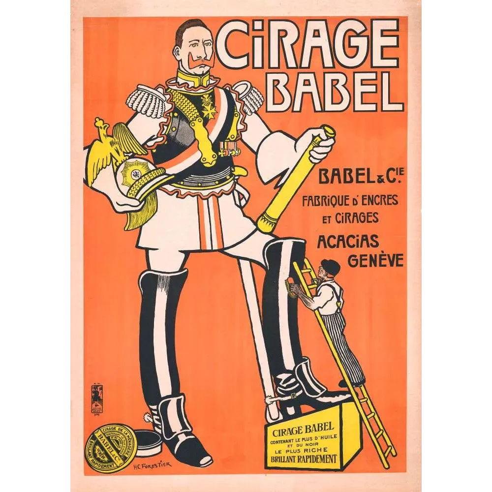 Cirage Babel Genève – pub vintage humoristique Belle Époque Cirage Babel Genève – pub vintage humoristique Belle Époque