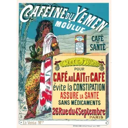 Pub vintage Caféine du Yémen – Café santé sans médicaments Paris