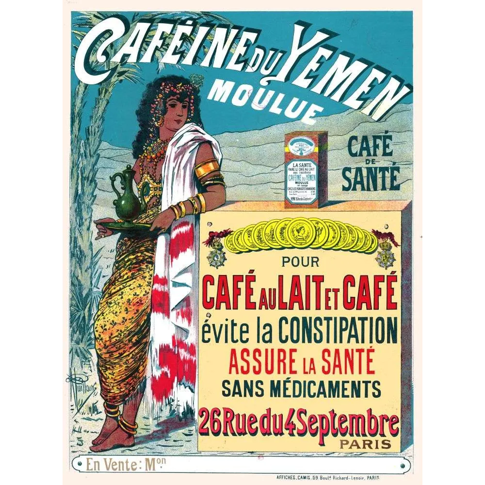 Pub vintage Caféine du Yémen – Café santé sans médicaments Paris Pub vintage Caféine du Yémen – Café santé sans médicaments Paris