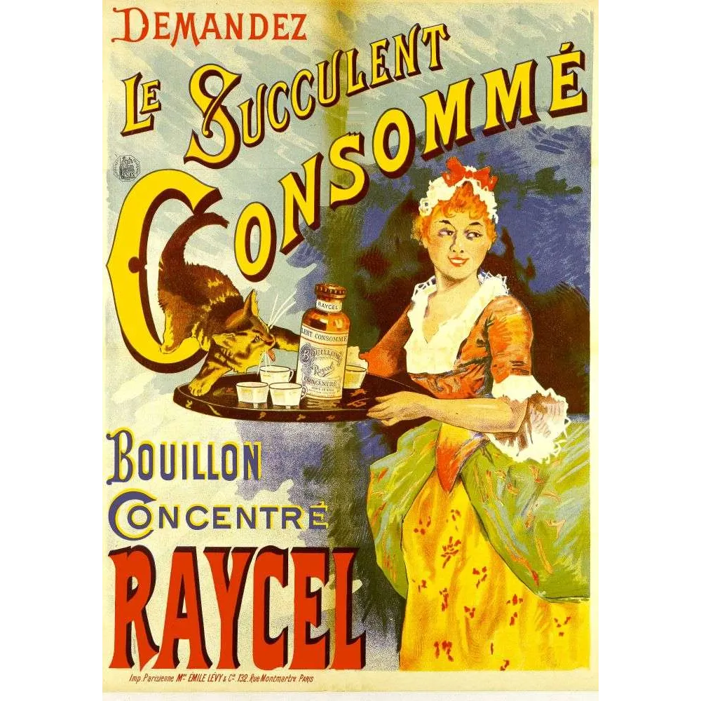 Pub vintage Bouillon Raycel – Consommé cuisinière et chat Paris Pub vintage Bouillon Raycel – Consommé cuisinière et chat Paris