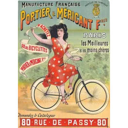 Pub vintage Cycles Portier Méricant – Bicyclettes Paris rue de Passy