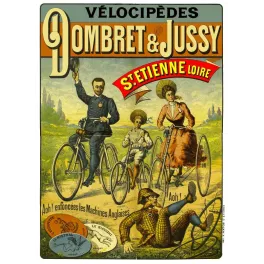 Pub vintage Vélocipèdes Dombret Jussy – Saint-Étienne cycles XIXe