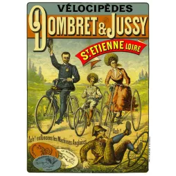Pub vintage Vélocipèdes Dombret Jussy – Saint-Étienne cycles XIXe