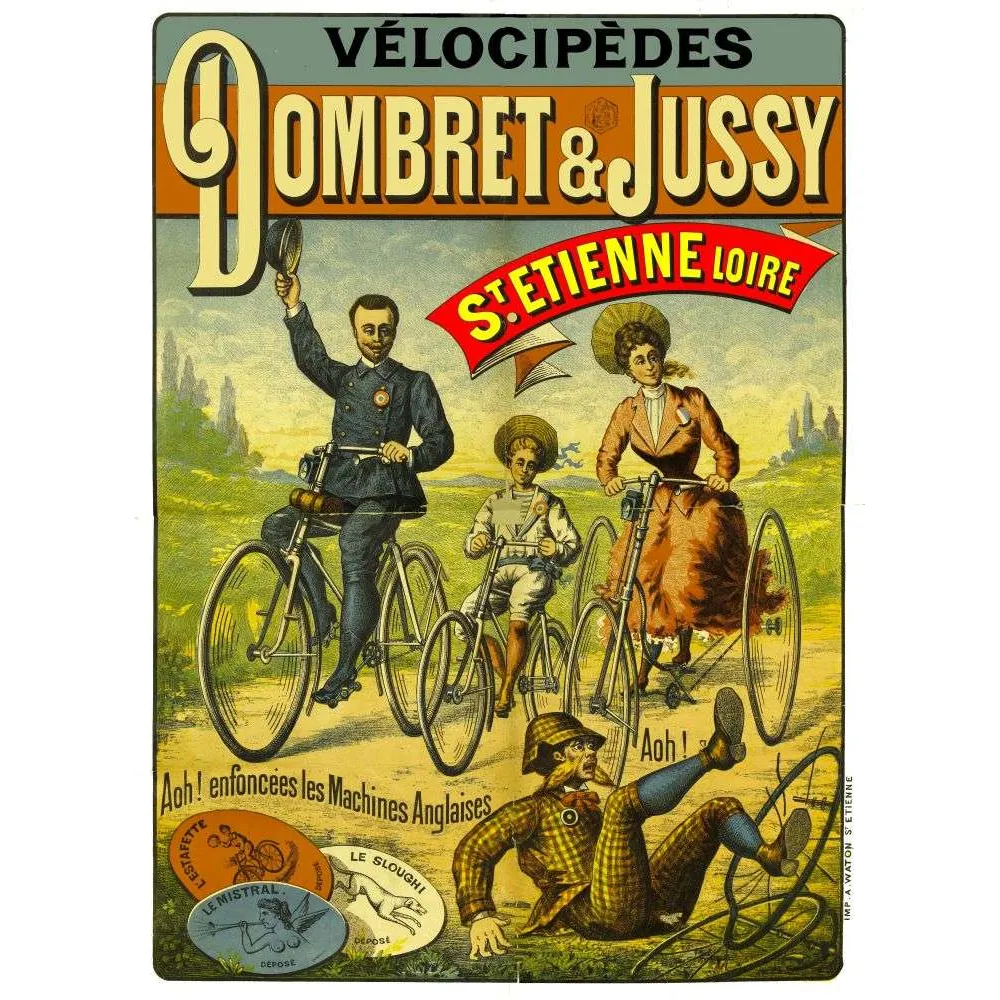 Pub vintage Vélocipèdes Dombret Jussy – Saint-Étienne cycles XIXe Pub vintage Vélocipèdes Dombret Jussy – Saint-Étienne cycles XIXe
