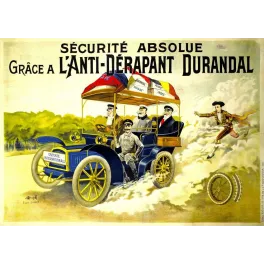 Pub vintage Anti-Dérapant Durandal – Sécurité automobile début XXe