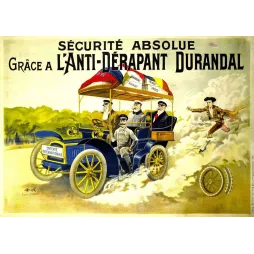 Pub vintage Anti-Dérapant Durandal – Sécurité automobile début XXe
