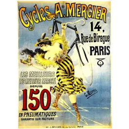 Pub vintage Cycles A. Mercier – Bicyclettes Paris rue de Birague