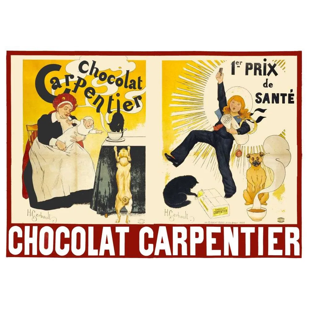 Pub vintage Chocolat Carpentier – Santé enfant Paris début XXe Pub vintage Chocolat Carpentier – Santé enfant Paris début XXe